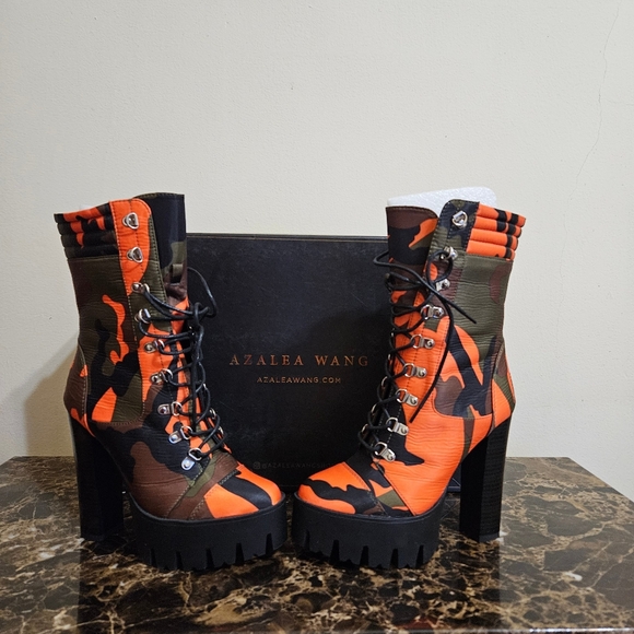 AZALEA WANG PUT IT DOWN ON ME CHUNKY HEEL CAMO - 8.5 - Picture 3 of 9